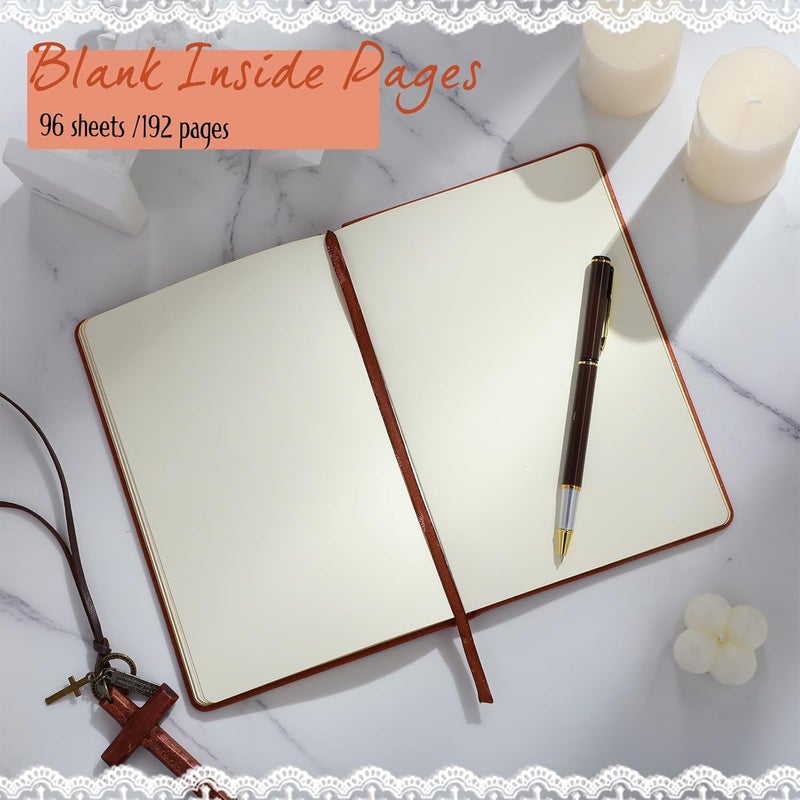 Engrowtic Brown Wedding Officiant Book with Black Ink Pen 5.25 x 8.25 Inch Hardcover Journal Notebook with 192 Pages Officiant Gift Pastor Gift for Wedding Ceremony Sermon Minister (Classic) - Image 4